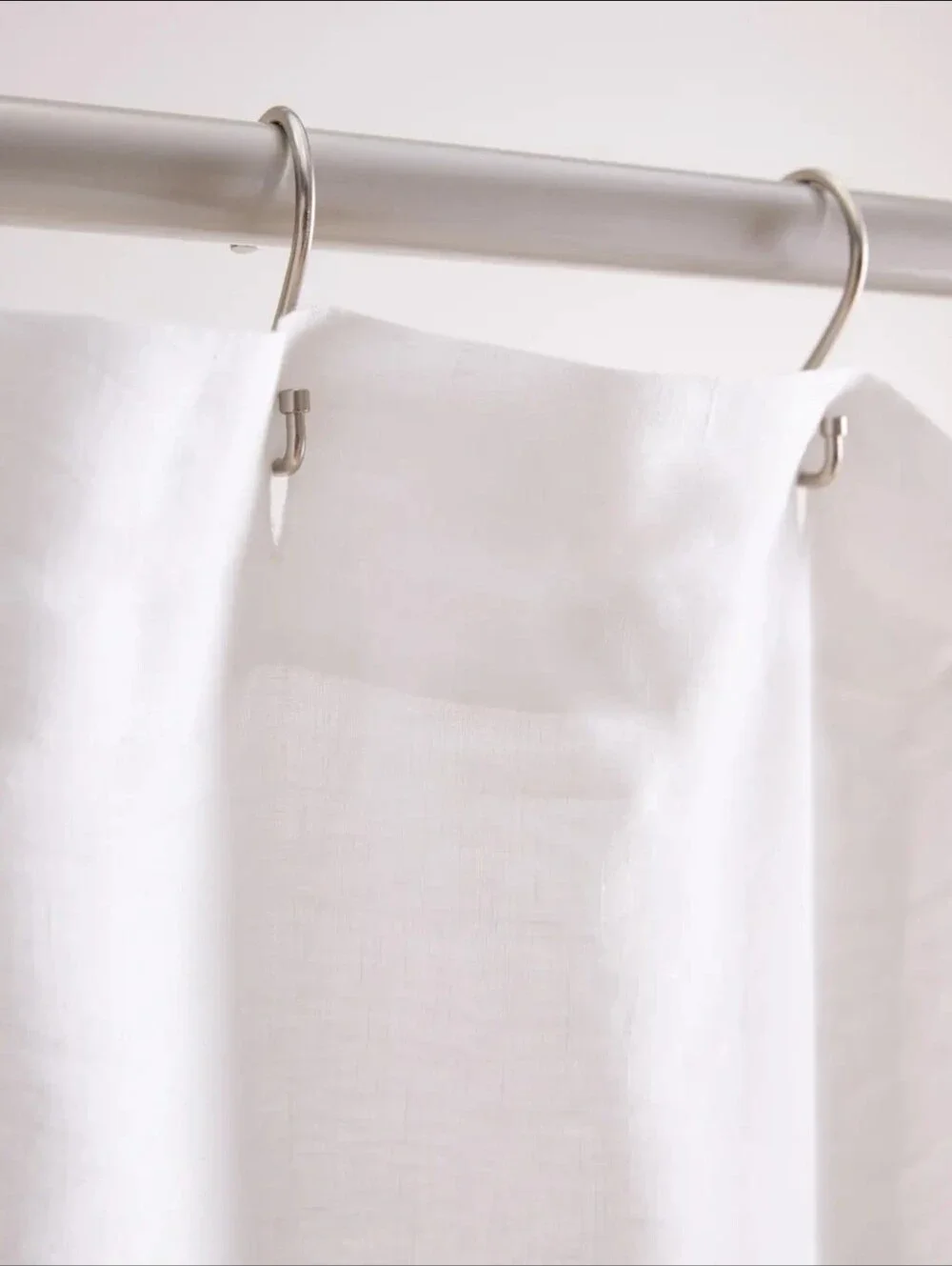 Quince European Linen Shower Curtain - White